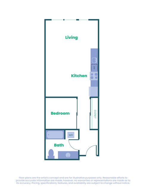 a floor plan of a unit with a bedroom and a bathroom